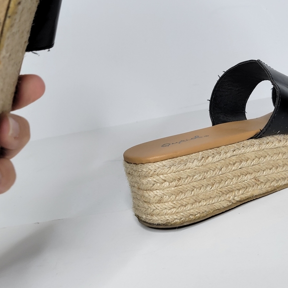 Quipid Platform Espadrilles Black Slides Size 7 - Picture 8 of 11